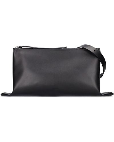 Jil Sander Medium Empire Shoulder Bag W/ Buckle - Black