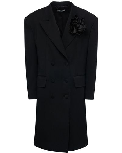 Dolce & Gabbana オーバーサイズウールコート - ブラック