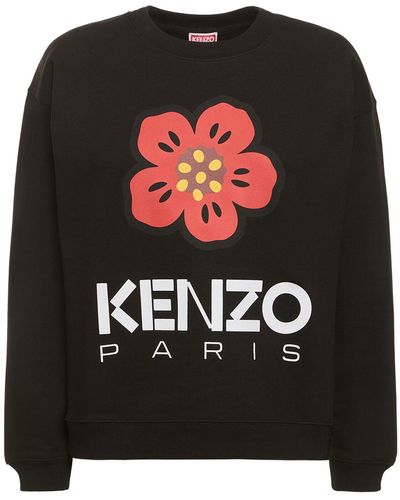 KENZO Boke Flower ブラッシュドコットンスウェットシャツ - ブラック