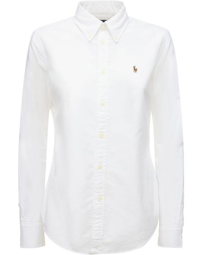 Polo Ralph Lauren Hemd Aus Baumwollpopeline "kendall" - Weiß