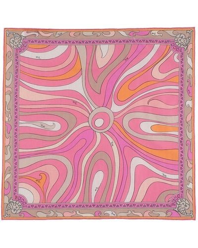 EMILIO PUCCI: neck scarf with print - Pink  Emilio Pucci neck scarf 2HGB23  2HC23 online at