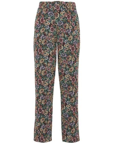 Jaded London Dark Woven Floral Skate Jeans - Multicolour