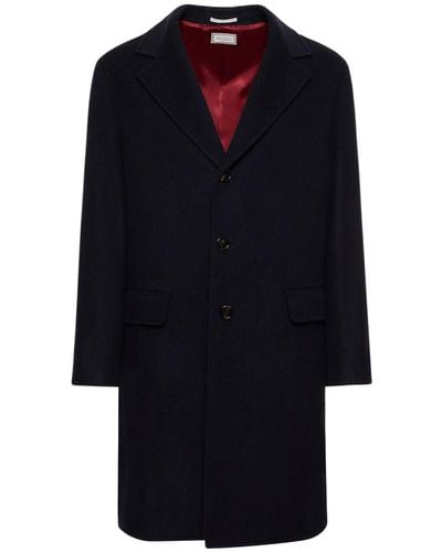 Brunello Cucinelli Cashmere Single Breasted Overcoat - Black
