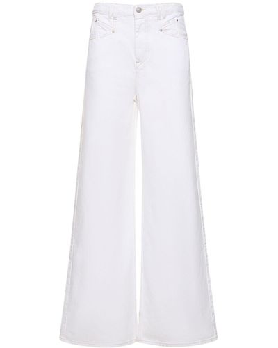 Isabel Marant Lemony High Waist Wide Trousers - White