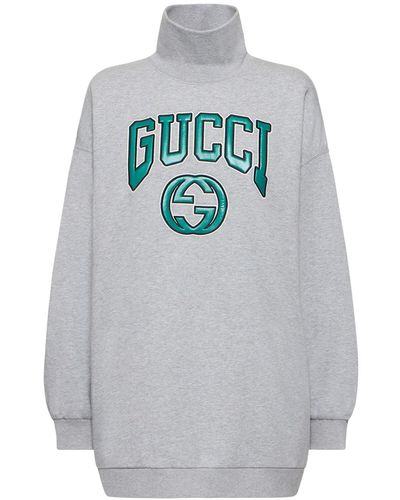 Gucci Cotton Sweatshirt W/ Embroidery - Gray