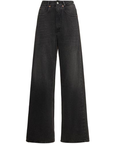 MM6 by Maison Martin Margiela Pantalon ample taille haute - Noir