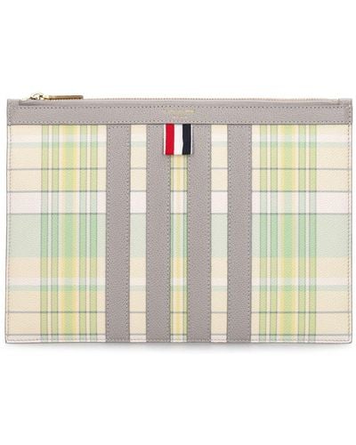 Thom Browne Small Striped Leather Docut Holder - Multicolour