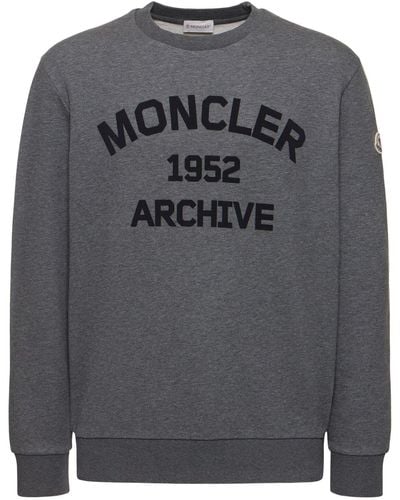 Moncler Logo Light Weight Cotton Sweatshirt - Grey