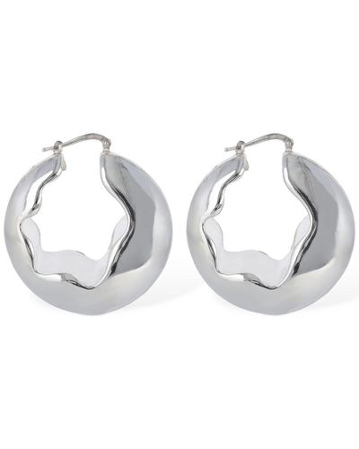 Jil Sander Empty Volumes 1 Hoop Earrings - Metallic