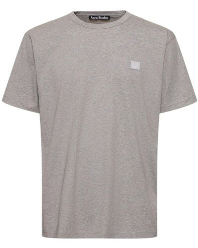 Acne Studios Nace Face Patch Cotton T-Shirt - Gray