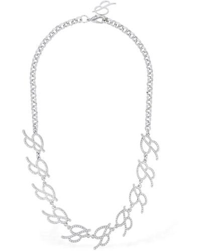 Blumarine Halsband Mit Kristallen Mit B-logo - Weiß