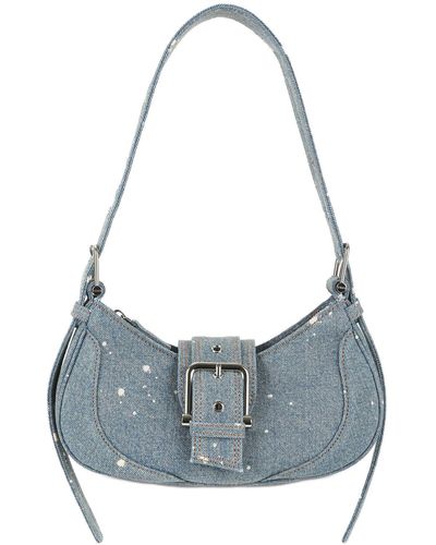 OSOI Hobo Brocle Printed Cotton Shoulder Bag - Blue