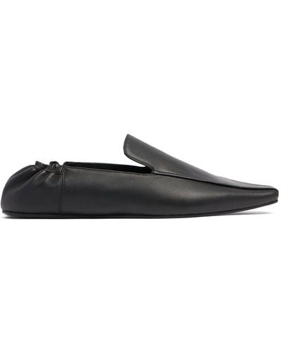 St. Agni 5mm Flat Leather Loafers - Black