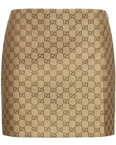Gucci Minifalda de lona glitter - Neutro