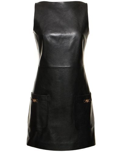 Versace Hollywood Series Leather Dress - Black