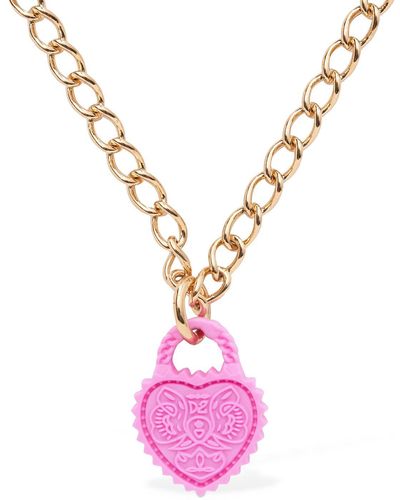 DSquared² Open Your Heart Long Necklace - Pink