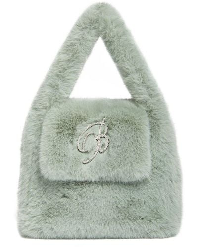 Blumarine Faux Fur Top Handle Bag - Green