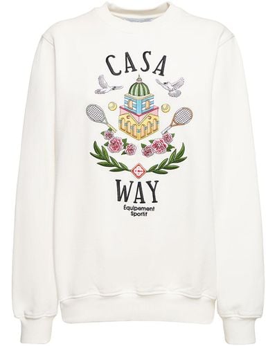 Casablanca Casa Way Embroidered Jersey Sweatshirt - White