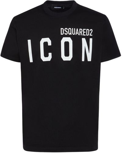 DSquared² T-shirt en coton imprimé logo - Noir