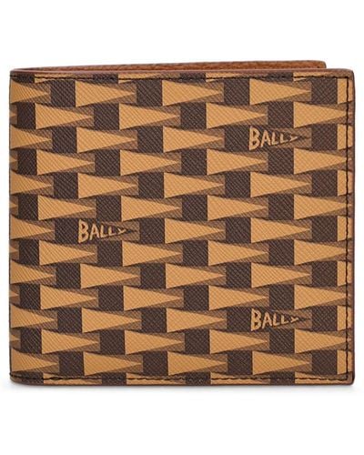 Bally Logo Canvas Wallet - Brown