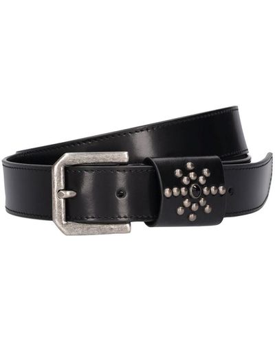 HTC 3Cm Studded Leather Belt - Blue