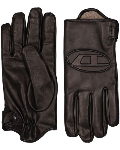 DIESEL Oval-d Soft Napa Leather Gloves - Black