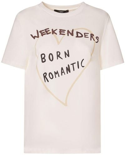 Weekend by Maxmara T-shirt Aus Baumwolljersey Mit Druck - Natur