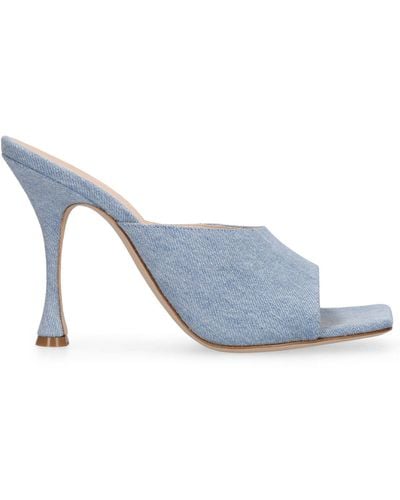 Magda Butrym 105mm Hohe Mule-sandalen Aus Denim - Blau