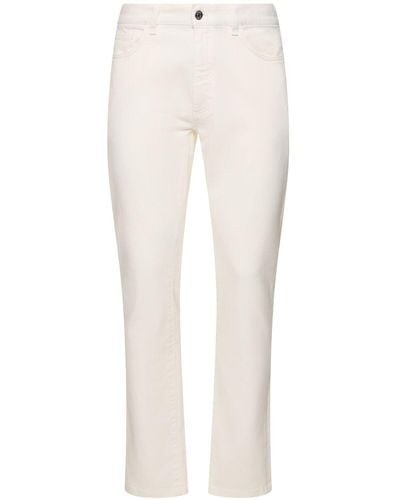 Zegna Five Pocket Cotton Trousers - White