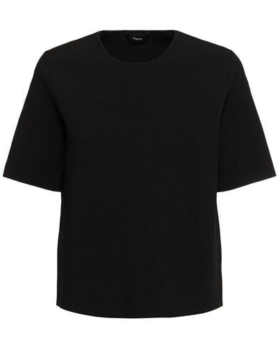Theory Compact Tech Crepe T-Shirt - Black