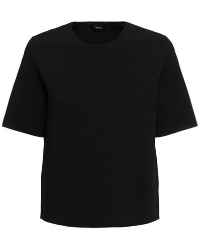 Theory Compact Tech Crepe T-Shirt - Black