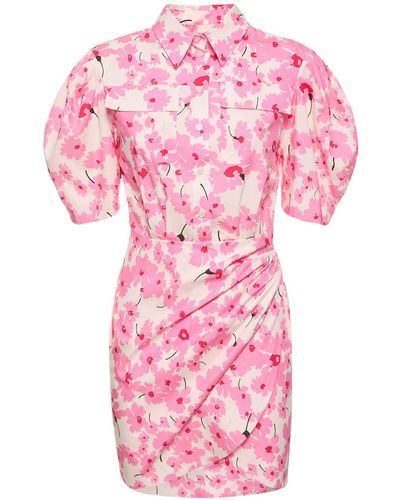MSGM Printed Cotton Mini Dress - Pink