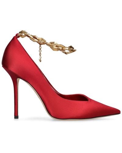 Jimmy Choo Décolleté lvr exclusive diamond in raso 100mm - Rosso