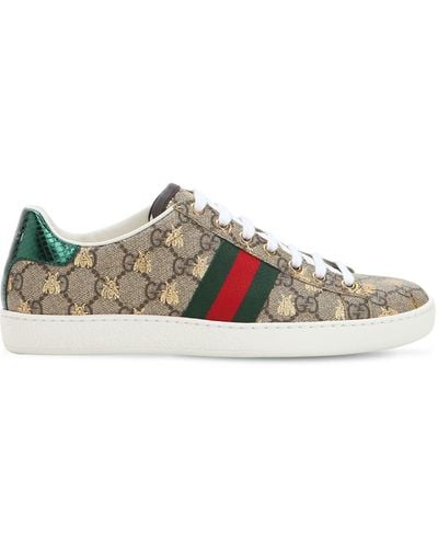 Gucci Ace Damen-Sneaker aus GG Supreme mit Bienen - Mehrfarbig