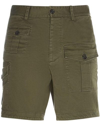 DSquared² Sexy Cargo Stretch Cotton Shorts - Green