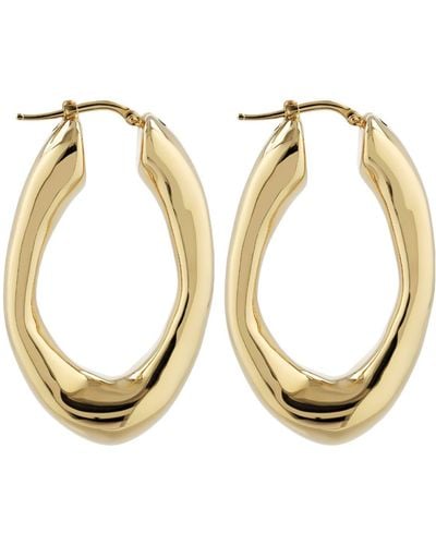 Jil Sander Bw5 1 Big Hoop Earrings - Metallic