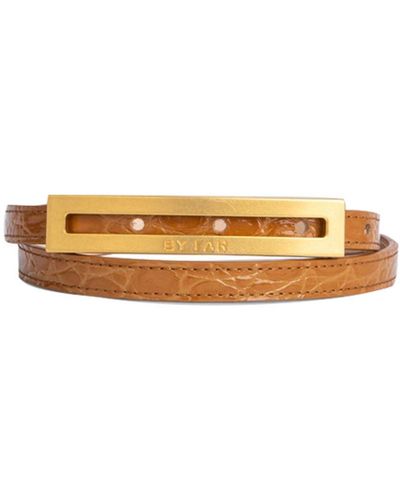 BY FAR 1.2cm Ling Croc Embossed Leather Belt - Multicolor