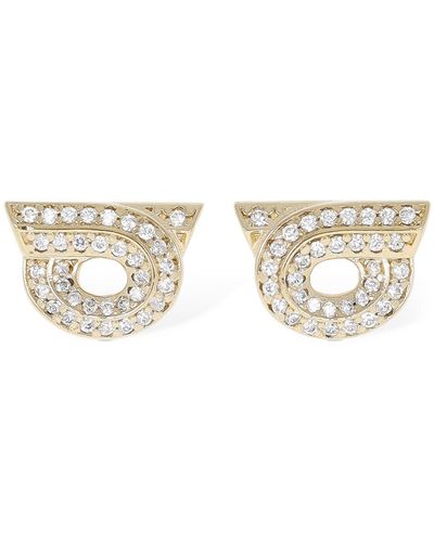 Ferragamo New Gstr 14d Crystal Stud Earrings - Metallic