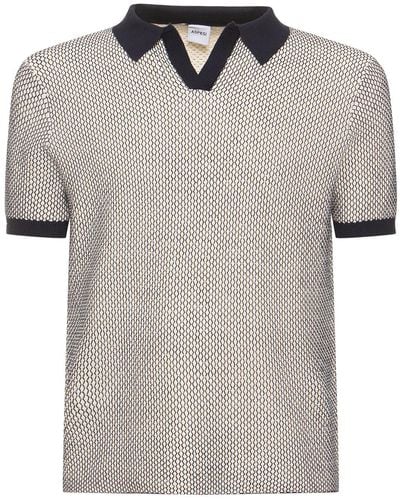 Aspesi Cotton Knit Regular Fit S/s Polo - Grey