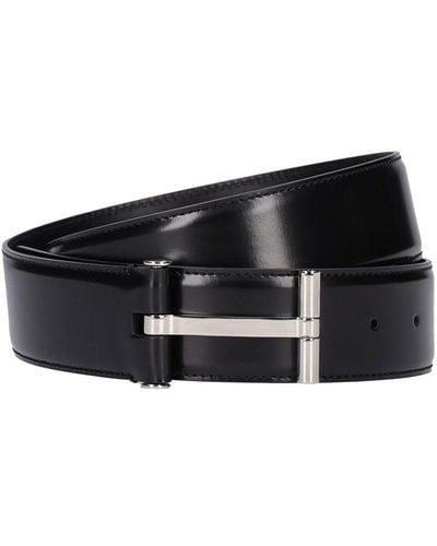 Tom Ford Classic Leather T Belt - Black