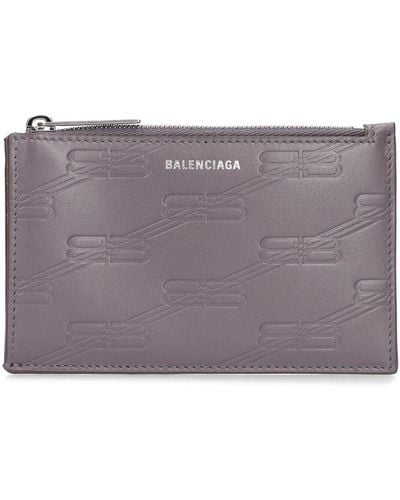Balenciaga Bb Monogram Leather Wallet - Purple