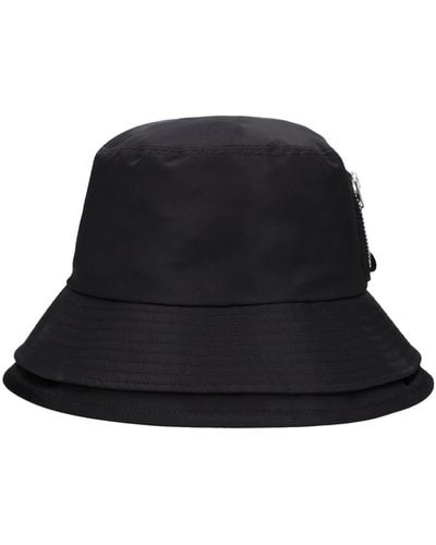 Sacai Double Brim Nylon Twill Bucket Hat - Black