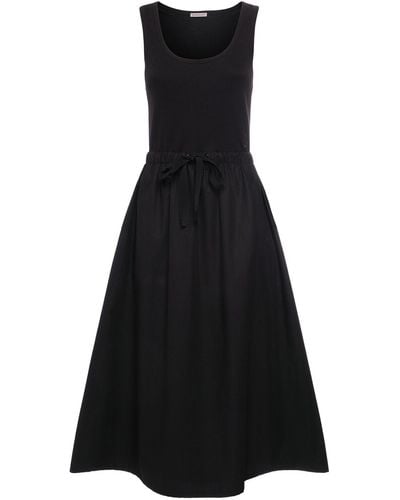 Moncler Cotton Blend Midi Dress - Black