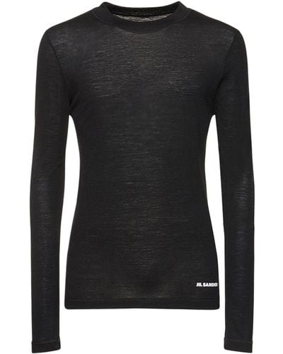 Jil Sander Lightweight Long Sleeves T-Shirt - Black
