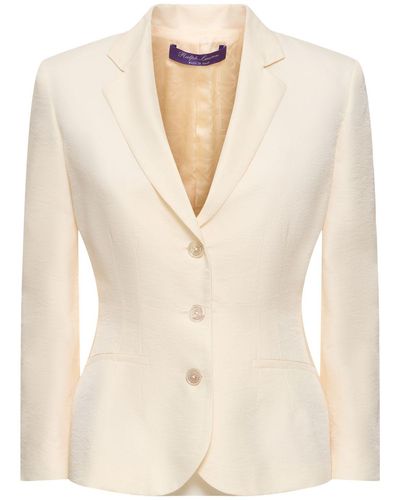 Ralph Lauren Collection Glossy Crepe Jacket - Natural