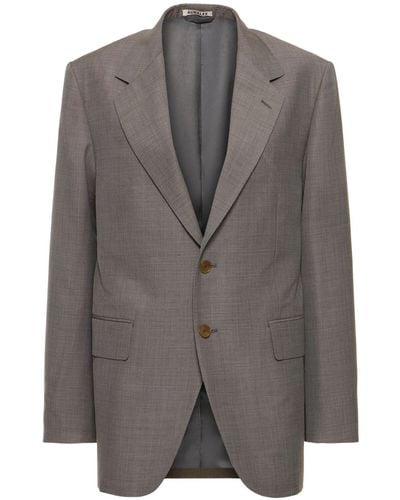 AURALEE Tropical Wool & Mohair Jacket - Grey