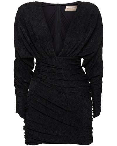 Alexandre Vauthier Robe courte en jersey de lurex drapé - Noir