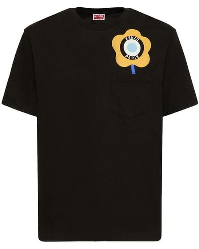 KENZO T-shirt en jersey de coton imprimé target - Noir