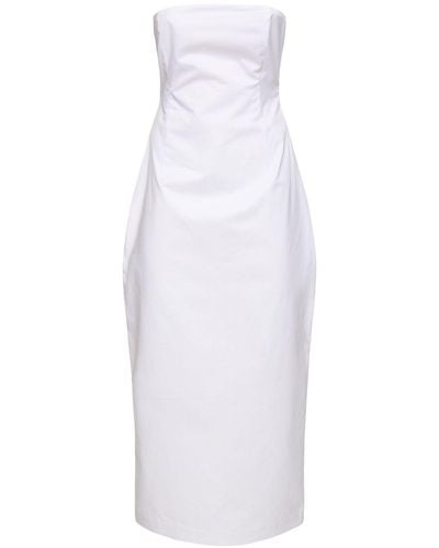 Magda Butrym Cotton Bustier Dress - White