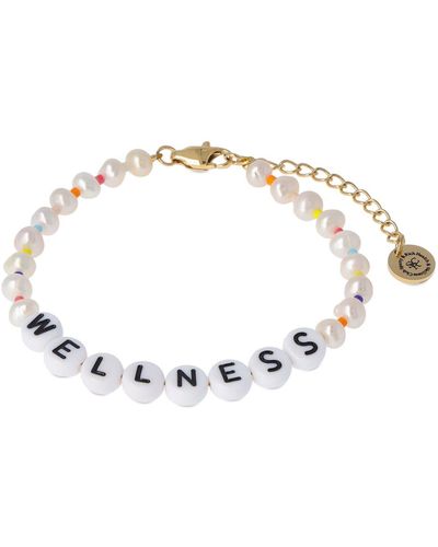 Sporty & Rich Wellness Faux Pearl & Bead Bracelet - Natural